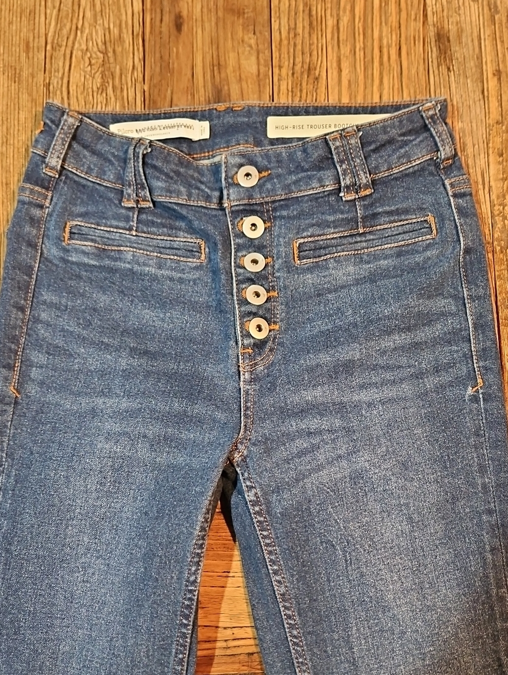Pilcro and the Letterpress High-Rise Button-Fly Jeans - Blue